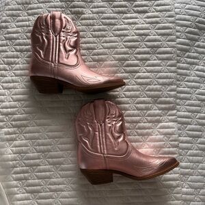 Pink Western Ankle Boots
